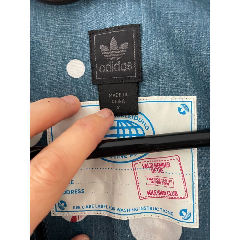 Adidas rare blue cream and red dotted graphic raincoat S - Picture 3 of 6